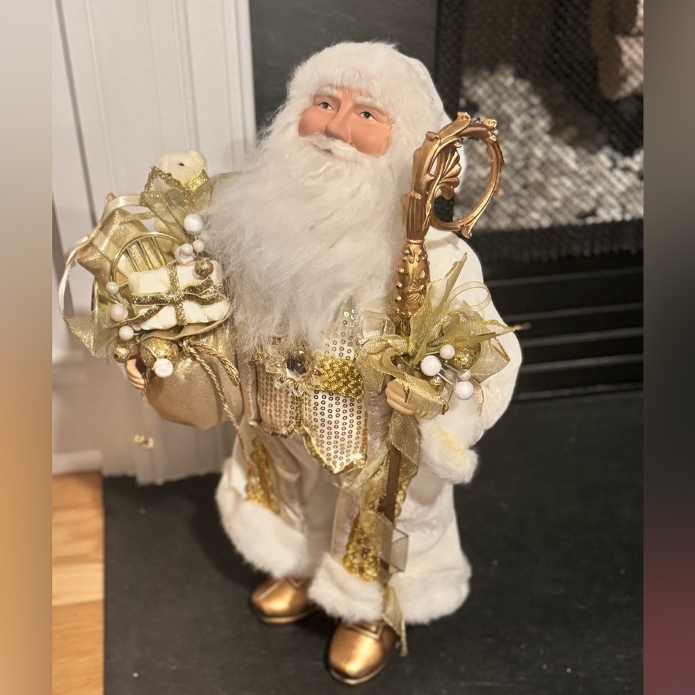 45CM Christmas Holiday Gift Gold Sequin Santa